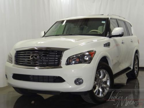 2012 infiniti qx56 7-pass, one fl owner, 2xdvd, navi, backup cam, 3rd row, sat