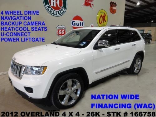 2012 grand cherokee overland 4x4,pano roof,nav,htd/cool lth,20&#039;s,26k,we finance!