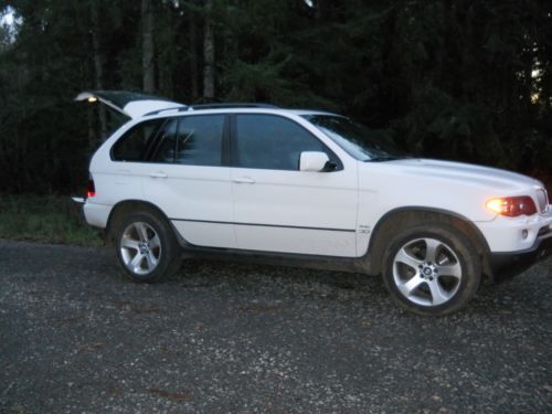 2004 BMW X5 4.4i Sport Utility 4-Door 4.4L Classic Alpine White & Black Leather, US $17,400.00, image 2