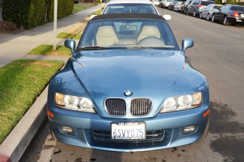 2001 bmw z3 roadster atlantic blue convertible 5-speed manual 21,024 miles