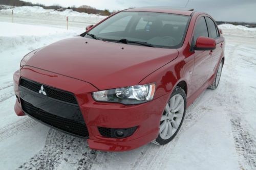 2008 mitsubishi lancer gts 4-door red 61k miles, rockford sound system