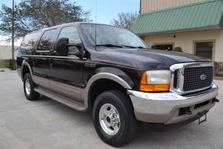 2000 ford excursion 4x4 limited 7.3l turbo diesel no rust-florida suv black/tan!