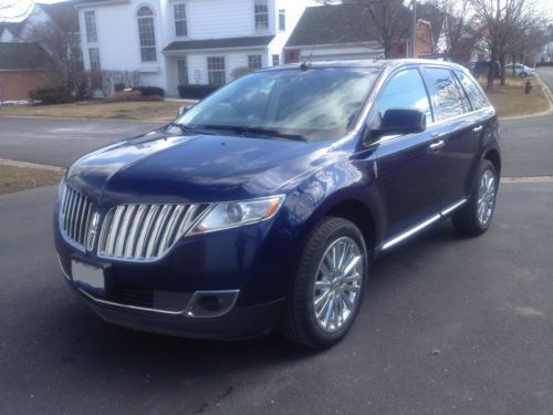 2011 lincoln mkx, awd, kona blue metallic w/stone premiuim leather, gps &amp; more!