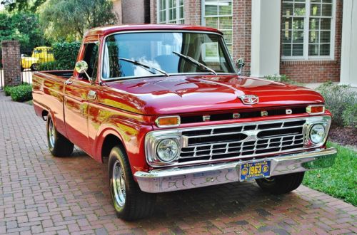 Simply pristine very hard to find short bed 1963 ford f-100 frame off v-8 auto.