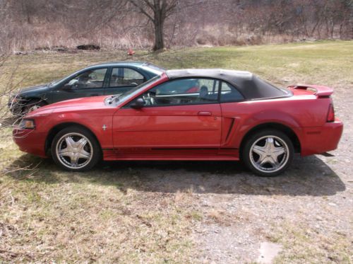 2001 mustang convertible~red/bronze~custom lights/rims/tires for repair~