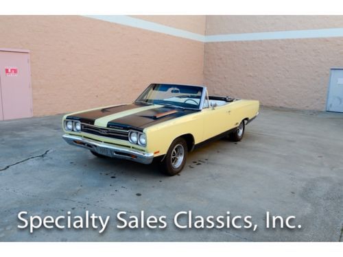 1969 plymouth gtx convertible 440 v8 4 speed manual yellow ext white int pwr top