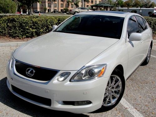 2006 lexus gs300 no reserve! navigation! clean carfax! rare pearl white color!