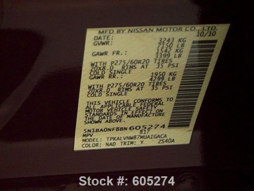 2011 NISSAN ARMADA PLATINUM SUNROOF NAV DVD 20'S 61K MI TEXAS DIRECT AUTO, US $30,780.00, image 11