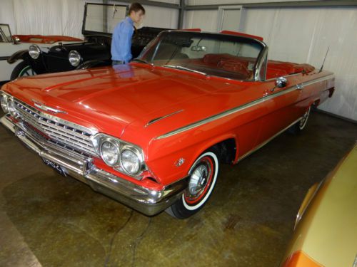 1962 chevrolet imapala ss 327 turbo-fire v8 convertible red/white top