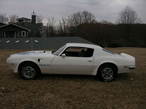 1973 pontiac firebird trans am 455 4 speed white black interior phs documented