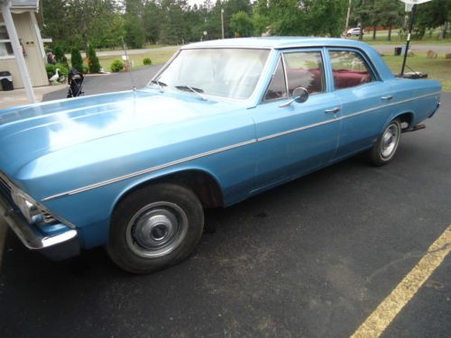 1966 chevrolet chevelle 300 deluxe sedan manual-all original car