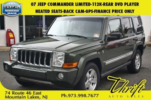 07 commander limited-112k-rear dvd player-heated seats-gps-finance price only