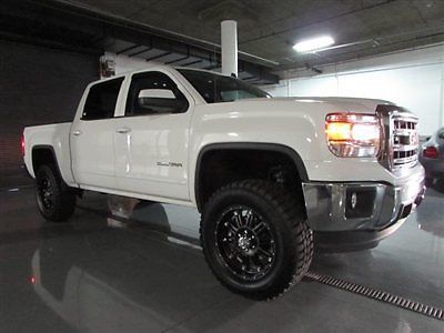 2014 gmc sierra 1500 crew cab sle 5.3l white new lift rims and tires