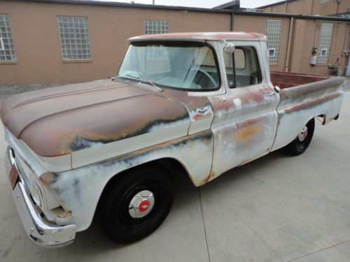 1962 c10 short bed vortec 5.7 v8 fleetside ac  swb fleet patina hotrod clean