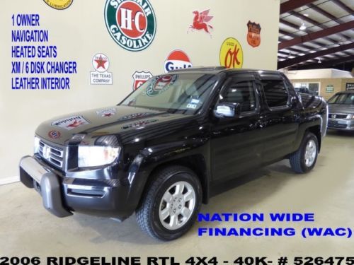 2006 ridgeline rtl 4wd,sunroof,nav,htd lth,6 disk cd,17in whls,40k,we finance!!