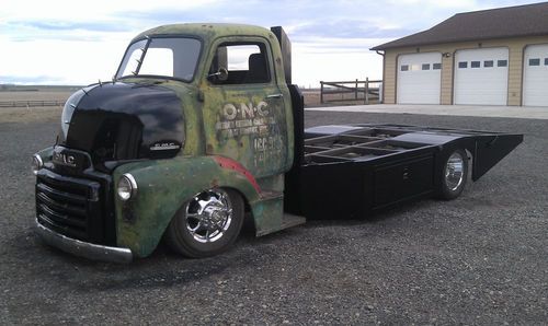 1950 gmc coe truck, cummins diesel, bags, 15 ft flat bed, custom build