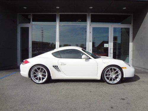 2010 porsche cayman coupe pdk carrara white/black 20" wheels h&amp;r springs