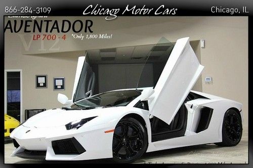 2012 lamborghini aventador coupe only 1877 miles! bianco isis 6.5l v12 pristine!