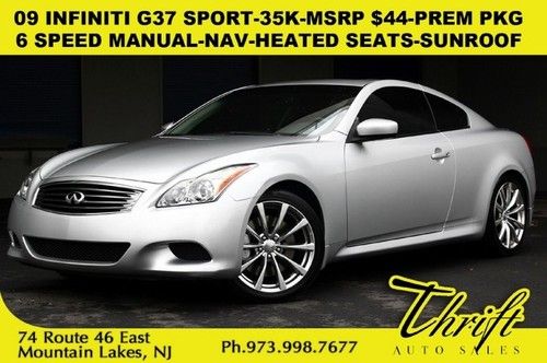 09 infiniti g37 sport-35k-msrp $44-prem pkg-nav-heated seats-sunroof