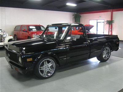 1972 chevrolet c10 pickup black/black 350 crate motor turbo 350 ps pb ac 20" rim