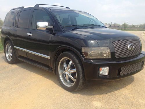 2007 infiniti qx56  black  4-door  5.6l  rear dvd player  3rd row