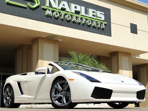 2008 lamborghini gallardo spyder balloon white, blue leather interior, nav