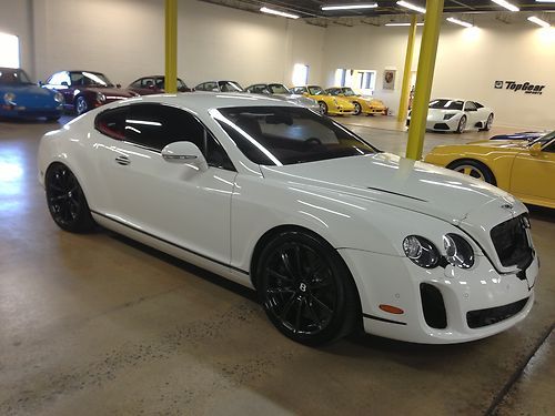 2010 bentley continental supersports  only 6,401 miles white with red sports sts