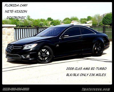 2008 cl65 amg v-12 bi-turbo blk/blk nite-vision designo piano trim only 23k rare