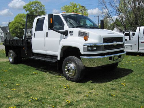 2005 chevy kodiak c4500 4x4 crew cab flatbed 4wd turbo diesel 74k