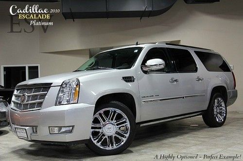 2010 cadillac escalade esv platinum edition rear dvd chrome 22s navi excellent!