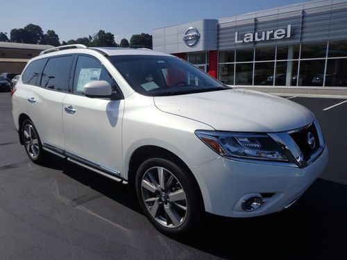 New 2014 nissan pathfinder platinum 3.5l v6 4x4 navigation sunroof tow package