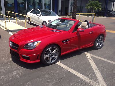 2014 mercedes benz slk55 amg mars red carbon fiber trim panorama roof bi xenons