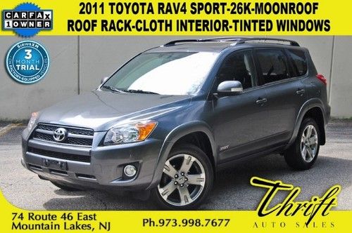 11 rav4 sport-26k-moonroof-roof rack-cloth interior-tinted windows