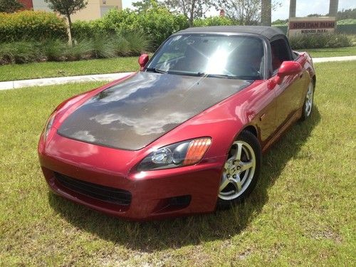 2001 honda s2000 - custom cherry red paint - florida car - 91k - red interior