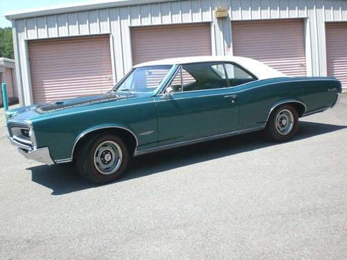 Phs documented 1966 gto, rare marina turquoise exterior, interior &amp; white top.