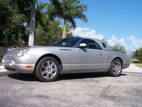 2004 ford thunderbird t-bird silver with hard top florida car 10k miles premium