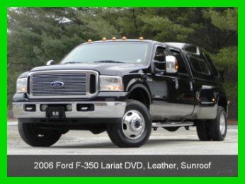 2006 ford f350 lariat crew cab dually fx4 6.0l p.s diesel leather moon rood dvd