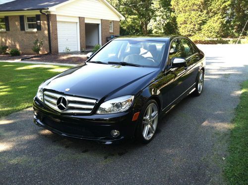 Beautiful 2009 mercedes c300 sport amg wheels automatic black on tan wood grain