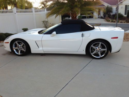 2008 Corvette Convertible, white with ebony and linen seats, loaded 35,500, image 2