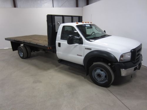 07 ford f550 6.0l v8 turbo diesel xl regcab16&#039;5&#034; flatbed 6 spd manual 80pics