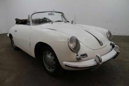 1963 porsche 356c cabriolet, white, west coast car with a tonneau cover