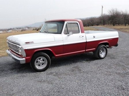 Fully restored f100 short-bed. two toned maroon and white. in great condition.