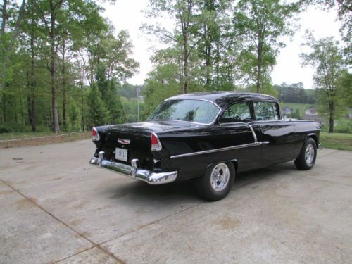 1955 Chevy 210 Post Black on Black Excellent 4 Speed 55 56 57 Full Restoration, US $60,000.00, image 5