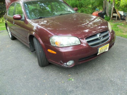 Red 2003 Maxima GLE  with everything including a sun roof, heated seats, temp, image 1