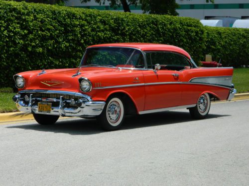 1957 chevrolet bel air coupe fuelie 2 door factory fuel injection matador red