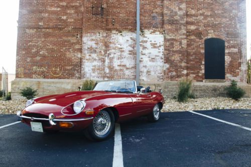 1969 jaguar e type roadster convertible 4.2l red/black