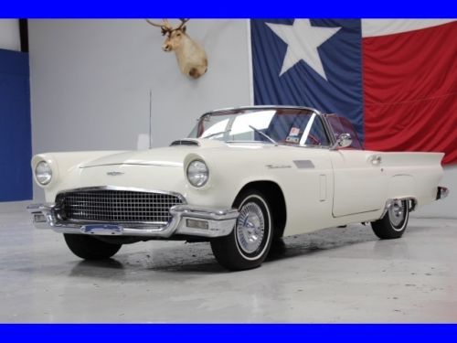 1957 ford thunderbird vin code d (245hp) colonial white new upholstery new top