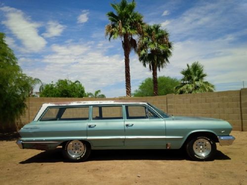 1963 bel air wagon 6 passenger 283 v8 barn find!!! parked since 1979!!!