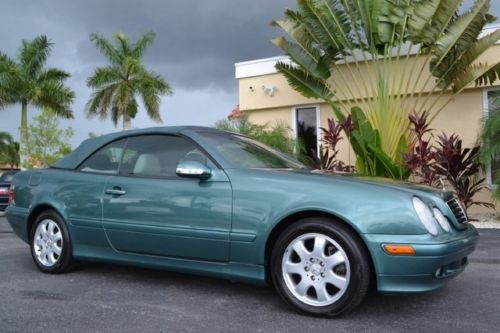 Clk320 convertible mineral green w/ green top heated leather 70k florida driven