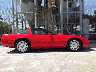 1993 VETTE LT-1 TARGA COUPE *FLORIDA EXCLUSIVE* RED ON BLACK -SUPER LOW MILES-, image 2